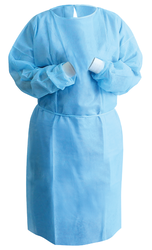 Isolation Gown SMS Knit Cuff 10/Pk (Sky Choice)