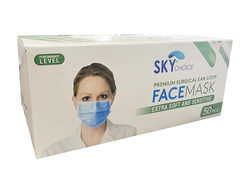 Earloop Mask Soft Surgical ASTM Level 2 50/Box (Sky Choice)