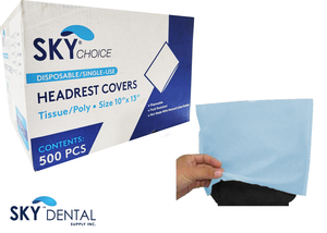 Head Rest Covers Tissue/Poly (Sky Choice)