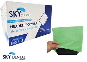 Head Rest Covers Tissue/Poly (Sky Choice)