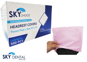 Head Rest Covers Tissue/Poly (Sky Choice)