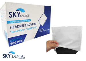 Head Rest Covers Tissue/Poly (Sky Choice)