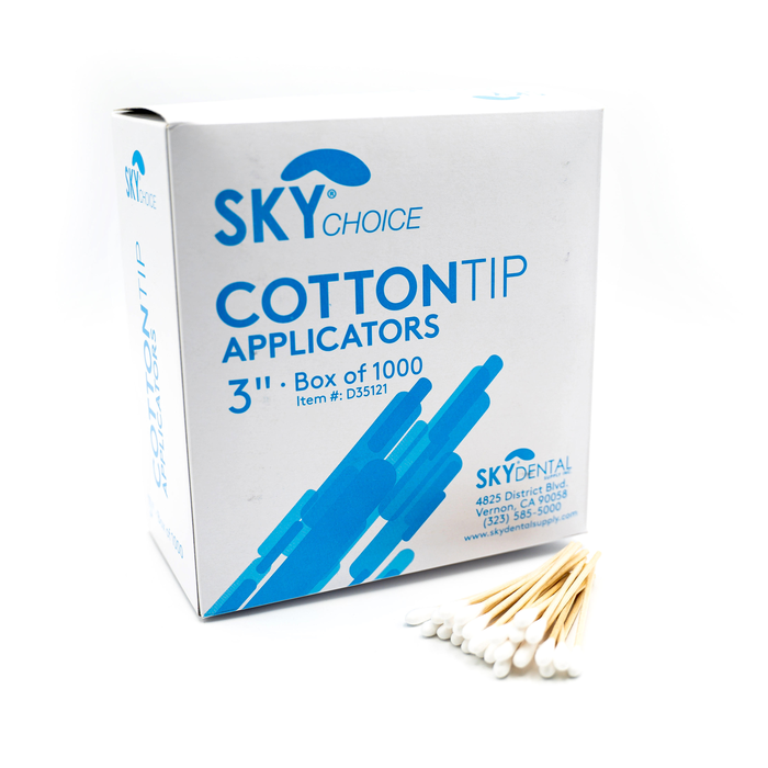 Cotton Tip Applicator 100/Bag, 10 Bags/Box (Sky Choice)