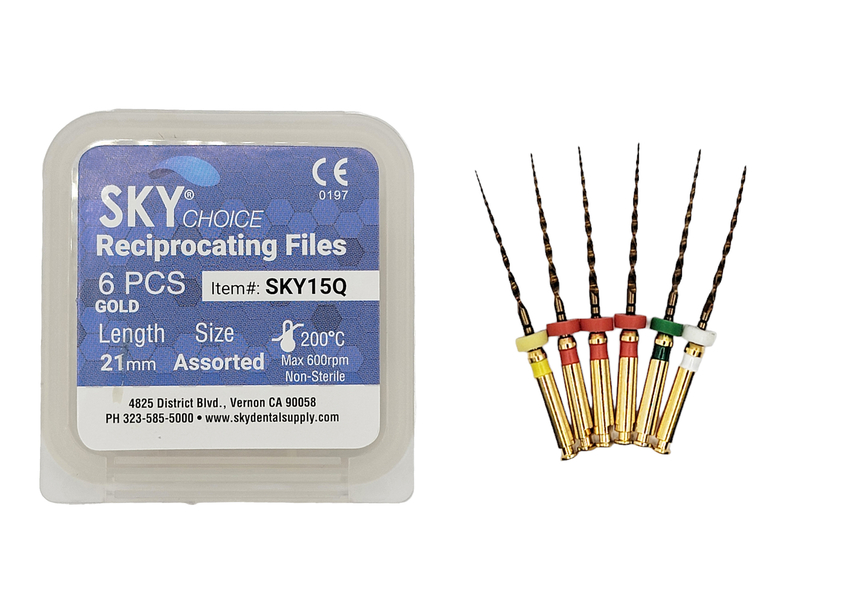 Reciprocating Files GOLD 25mm 6/Pkg  (Sky Choice)